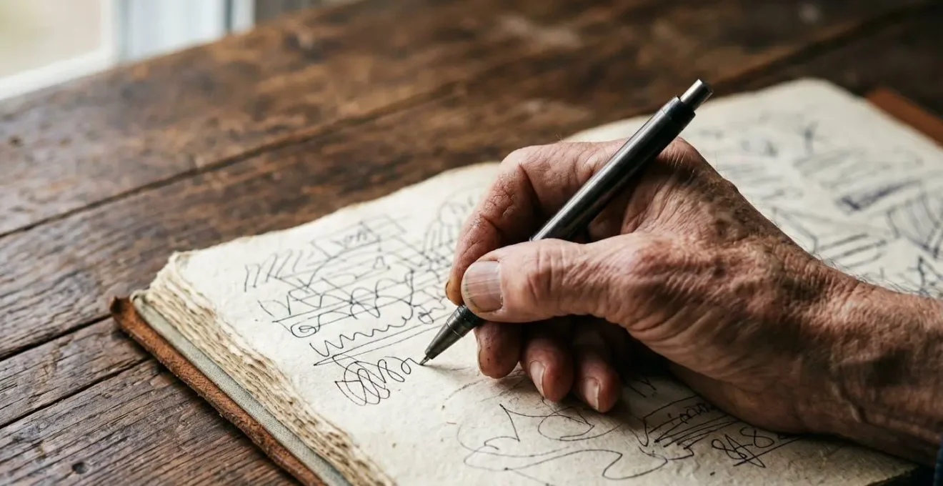 Gros plan sur des mains documentant des limitations quotidiennes dans un carnet, symbolisant la méthode de suivi du préjudice d'agrément
