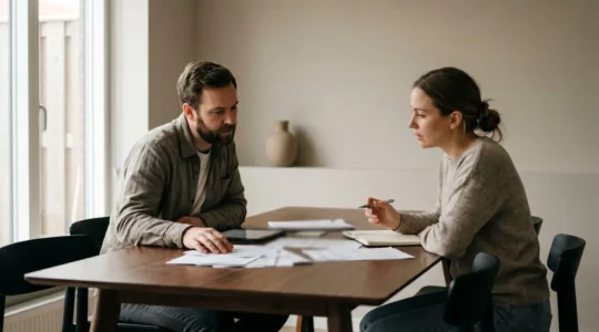 Couple réfléchissant aux choix de protection financière pour leur prêt immobilier