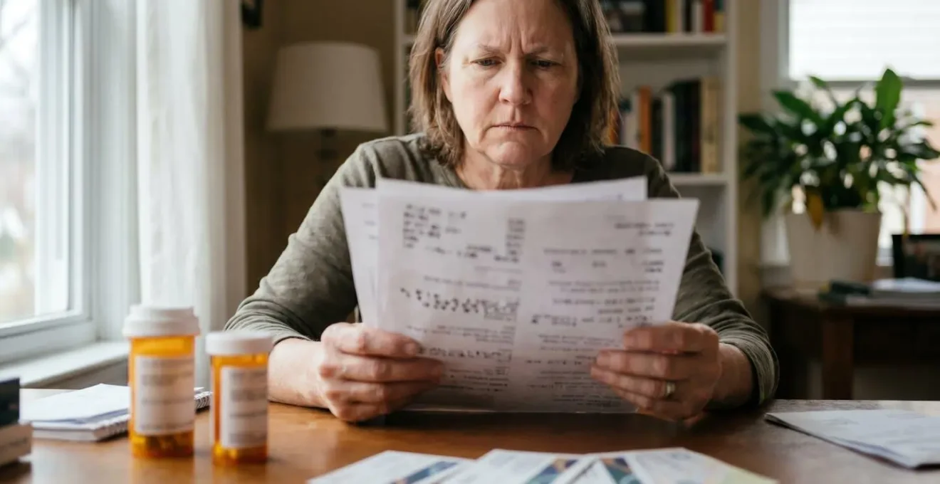Patient consultant des documents de remboursement mutuelle dans un environnement médical apaisant